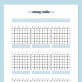 Monthly Evening Routine Journal Template - Blue