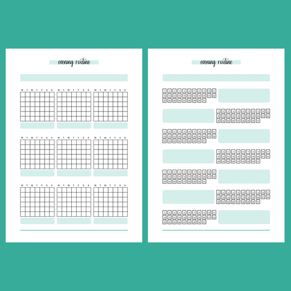 Monthly Evening Routine Journal Template - 2 Version Overview