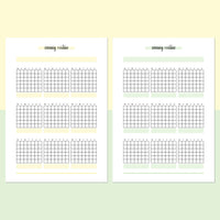 Monthly Evening Routine Journal Template - Light Yellow and Light Green