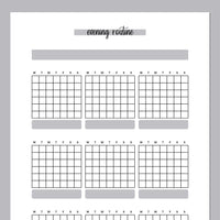 Monthly Evening Routine Journal Template - Grey