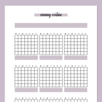 Monthly Evening Routine Journal Template - Purple