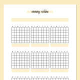 Monthly Evening Routine Journal Template - Yellow