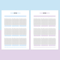 Monthly Exercise Journal Template - Aqua and Light Purple