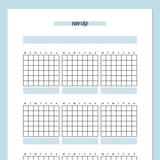 Monthly Exercise Journal Template - Blue