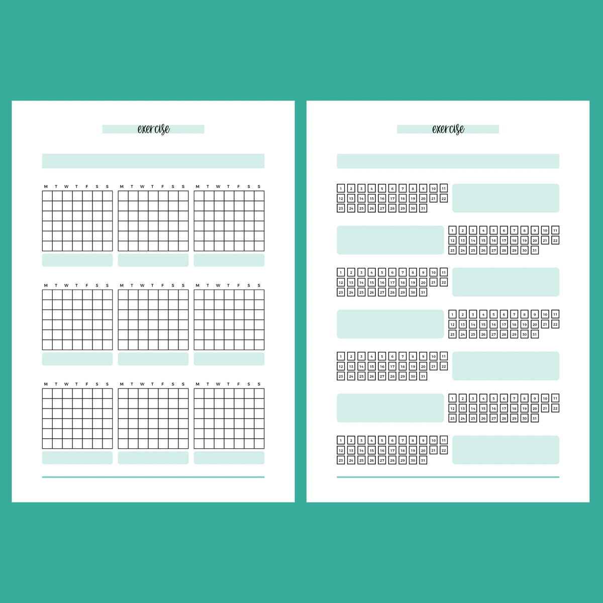 Daily Notes Exercise Modality Paper Monthly Exercise Journal Template | Instant Download | Printable PDF ...