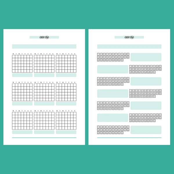 Monthly Exercise Journal Template - 2 Version Overview