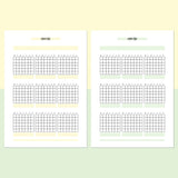 Monthly Exercise Journal Template - Light Yellow and Light Green
