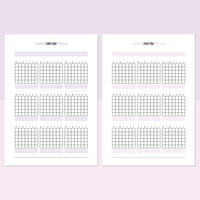 Monthly Exercise Journal Template - Lavendar and Bright Pink