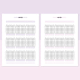 Monthly Exercise Journal Template - Lavendar and Bright Pink