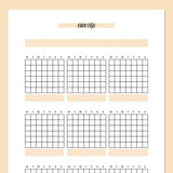 Monthly Exercise Journal Template - Orange