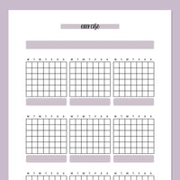 Monthly Exercise Journal Template - Purple