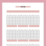 Monthly Exercise Journal Template - Red