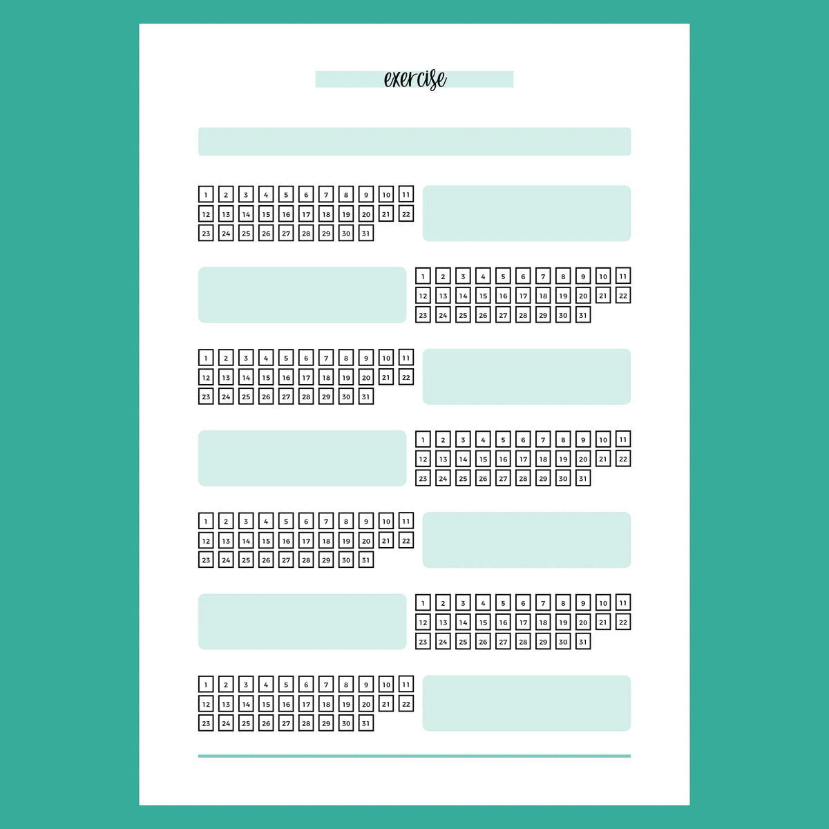 Monthly Exercise Journal Template | Instant Download | Printable PDF ...