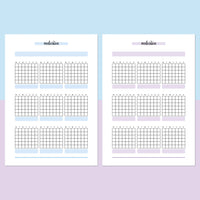 Monthly Medication Journal Template - Aqua and Light Purple