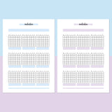 Monthly Medication Journal Template - Aqua and Light Purple