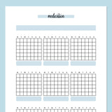 Monthly Medication Journal Template - Blue