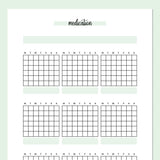 Monthly Medication Journal Template - Green