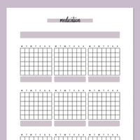 Monthly Medication Journal Template - Purple