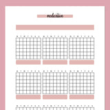 Monthly Medication Journal Template - Red