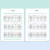 Monthly Medication Journal Template - Teal and Light Blue