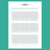 Monthly Medication Journal Template - Version 1 Full Page View