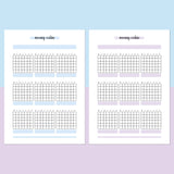 Monthly Morning Routine Journal Template - Aqua and Light Purple