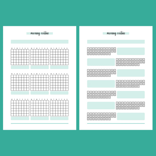 Monthly Morning Routine Journal Template - 2 Version Overview