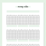 Monthly Morning Routine Journal Template - Green