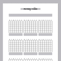 Monthly Morning Routine Journal Template - Grey