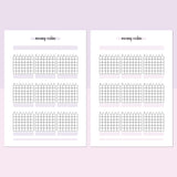 Monthly Morning Routine Journal Template - Lavendar and Bright Pink