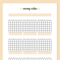 Monthly Morning Routine Journal Template - Orange