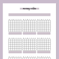 Monthly Morning Routine Journal Template - Purple