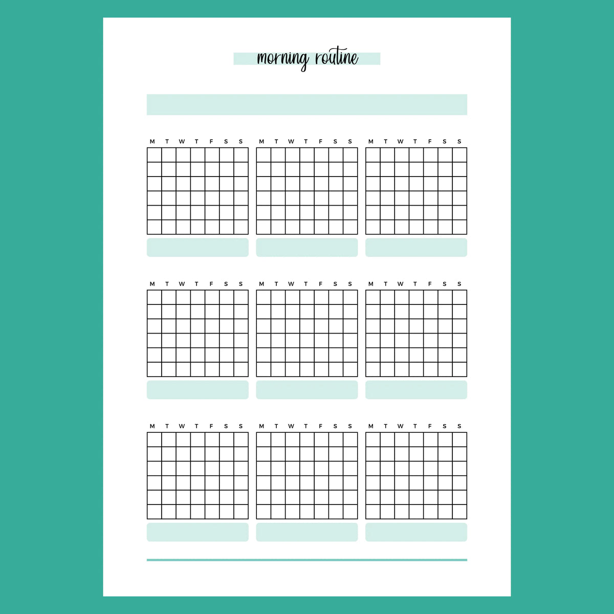 Monthly Morning Routine Journal Template | Instant Download | Printable ...