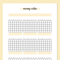 Monthly Morning Routine Journal Template - Yellow