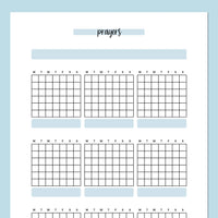 Monthly Prayer Journal Template - Blue