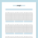 Monthly Prayer Journal Template - Blue