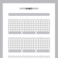 Monthly Prayer Journal Template - Grey