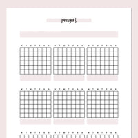 Monthly Prayer Journal Template - Pink