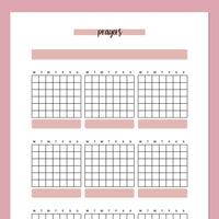 Monthly Prayer Journal Template - Red