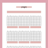 Monthly Prayer Journal Template - Red