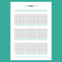 Monthly Prayer Journal Template - Version 1 Full Page View