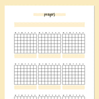 Monthly Prayer Journal Template - Yellow