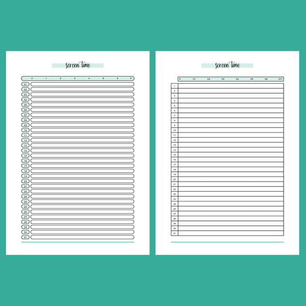 Monthly Screen Time Journal Template | Instant Download | Printable PDF ...