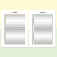 Monthly Screen Time Journal Template - Light Yellow and Light Green