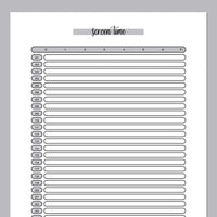 Monthly Screen Time Journal Template - Grey