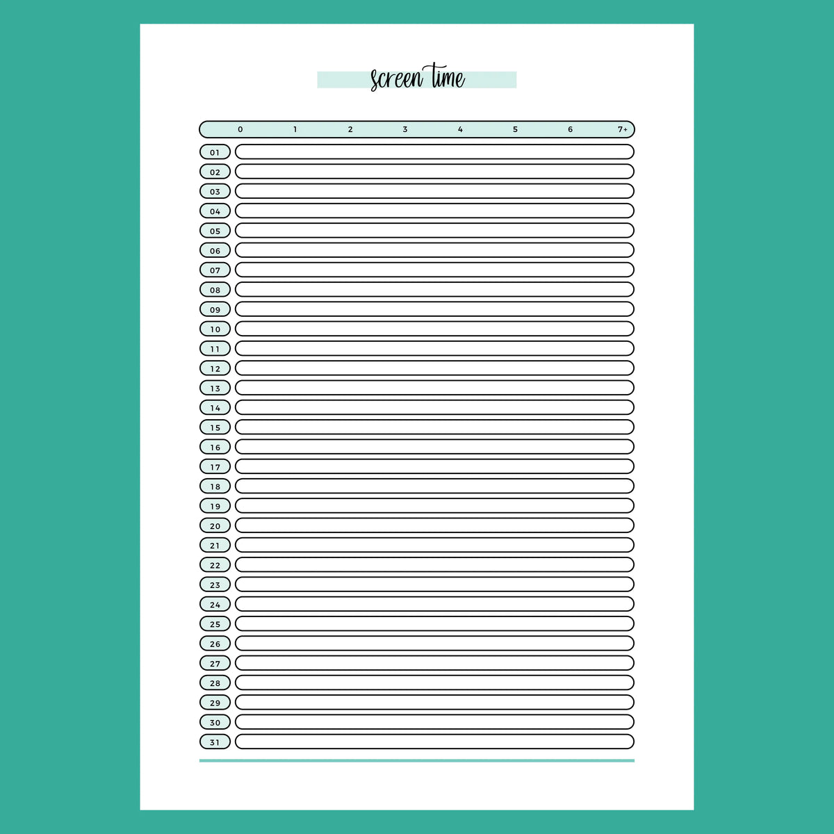 Monthly Screen Time Journal Template | Instant Download | Printable PDF ...