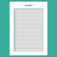 Monthly Screen Time Journal Template - Version 1 Full Page View