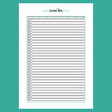 Monthly Screen Time Journal Template - Version 1 Full Page View
