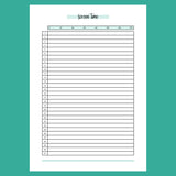 Monthly Screen Time Journal Template - Version 2 Full Page View
