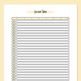 Monthly Screen Time Journal Template - Yellow